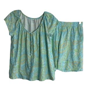 CHAPS Paisley Print PJ Shorts Set in Mint Green Size Small — SUPER COMFY!!!
